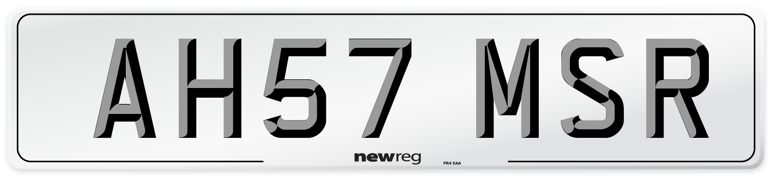AH57 MSR Number Plate from New Reg
